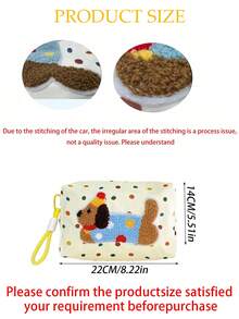 1pc/2pcs Cute Puppy Pattern Portable Cosmetic Bag, Travel Handbag, Coin Purse, Card Holder, Earphone Case, Makeup Organizer, Outdoor Travel Toiletry Bag, Multi-Functional Compact Skincare Pouch - Multicolor - View 2
