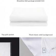 5ft X 7ft / 7ft X 10ft / 10ft X 10ft White, Black, Green Photography Backdrop, Studio Background Curtain, Photography Shooting Background Screen, Video Recording Party Curtain (Stand And Clips Not Included) - View 5