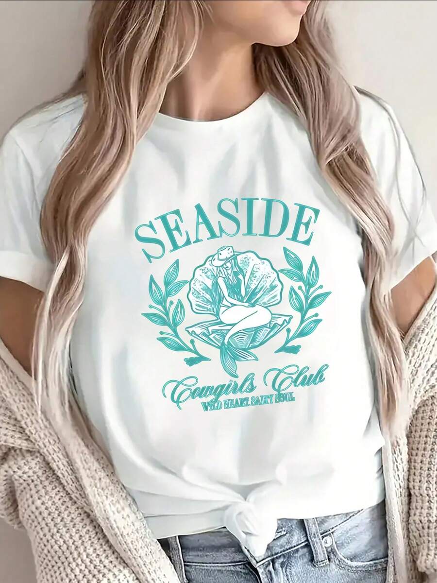 Camiseta de Manga Corta de  Seaside Campfire  para Resort de Playa, Diseño Ligero y Duradero, I para Actividades al e  Conjuntos de Vacaciones