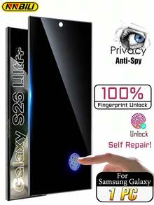 NNBILI 1片超薄霧面磨砂隱私陶瓷膜，適用於 Galaxy S21/S21+/S21Ultra/S22 5G/S22+5G/S22Ultra/S23Ultra S23/S23+/S24/S24Plus/S24 Ultra/S25/S25Plus/S25Ultra/S25Edge/S26/S26Plus/S26Ultra 系列，高級霧面表面，隱私螢幕保護貼，非玻璃 - 黑色 - 查看 21