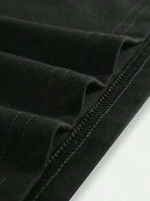 Camiseta deportiva casual impresa con cuello redondo, bolígrafo simple y gordo para hombres HN00 - Negro - Ver 5