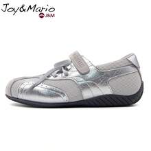 joy&mario 1雙女款銀色瑪麗珍芭蕾平底休閒鞋,輕量透氣拼色休閒鞋,魔鬼氈與繫帶設計,適合日常穿著與街頭風格 - J&M - 銀色 - 查看 8