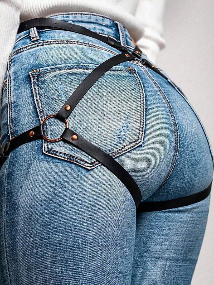 Bộ đồ lót gợi cảm màu tối dành cho nữ, gồm corset thắt eo và dây nịt đùi, thích hợp cho các bữa tiệc hóa trang. - màu đen - Xem 1