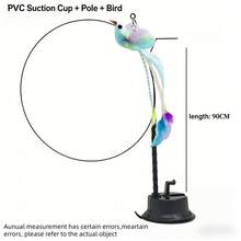 Multi-Color Interactive Cat Teaser Wand With Feather & Bell, Durable Self-Play Cat Toy With Strong Suction Cup Base, Suitable For Indoor Cat Exercise, 1pc - Purple - View 17