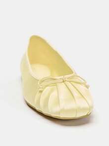 2026 Spring/Summer New Women's Shoes, Bow Decor Ballet Flats - Yellow - View 3