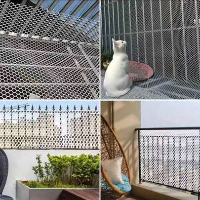 1 cuộn lưới ban công PE, thích hợp cho mèo, chó, lưới ban công nhà ở, hàng rào gia cầm tái sử dụng, lưới vườn, hàng rào gieo hạt, bảo vệ sân golf, bảo vệ rau củ, chống rơi, dễ lắp đặt, tháo dỡ, cuộn lại và cất giữ, sẵn sàng làm quà tặng bất cứ lúc nào.