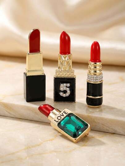 Broches de lápiz labial de esmalte - Alfileres de solapa elegantes para mujeres, accesorios de joyería casual para fiestas / Regalos para amigos, insignias decorativas
