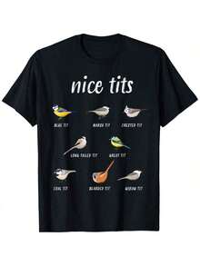 Nice- Funny Bird Watching Gift Birder T-Shirt - Black - View 1
