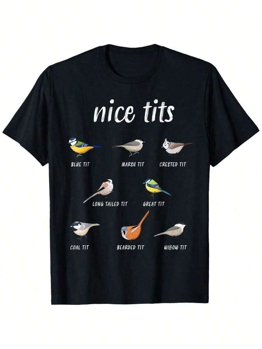 Nice- Funny Bird Watching Gift Birder T-Shirt - Black - View 1