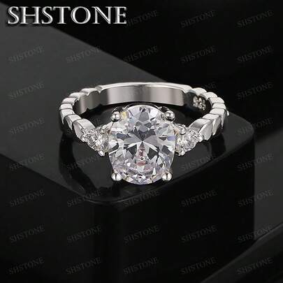 925 Sterling Silver Plated AAA Zirconia Rings For Women Man Fashion Charm Engagement Party Gift Jewelry Popular Wedding Accessories