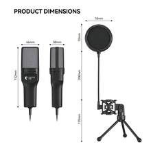 Micrófono de juego capacitivo RGB USB con conector USB-C Plug And Play, apto para computadora, portátil, teléfono, grabación, transmisión en vivo, podcast, diseño de paleta - Ver 3