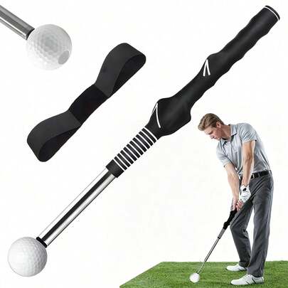 Diese von 39 bis 66 cm ausziehbare Golf-Trainingshilfe wird mit einem Trainingsgurt geliefert und eignet sich für Aufwärmübungen und Haltungskorrekturen zur Verbesserung von Schwungflexibilität und -stabilität. Sie ist ideal für das Training zu Hause, auf der Driving Range und im Freien.