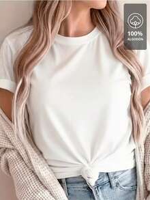 LOVE YOURSELF T-Shirt 100% Cotton | Soft And Romantic, Women's Edition, Pure Cotton Short Sleeve - 白色 - 查看 3