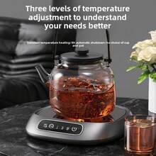 SOKANY Smart Constant-Temperature Coaster With USB Power, Intelligent Timer, 3 Temperature Settings, Fast Heating, Glass-Ceramic Plate, Auto Shut-Off Protection, Compact And Portable. Perfect For Warming Milk, Coffee, Or Warm Water At Home/Office/Travel - Multicolor - View 3