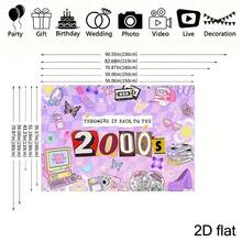 , Y2K Retro Background Suitable For Girls - Early 2000s Nostalgic Themed Flat Plane With Y2K Wallpaper Patterns, For Photo Studio Props, Birthday Party Decorations, Themed Costume Parties For 00s Themed Events, - 多色 - 查看 5