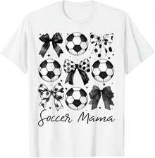 Soccer Mama Shirt Coquette Bow Soccer Mom T-Shirt Lounging At Home, Y2k Style Cute Gothic Women Clothes Black And White Top Vintage Tops Clothing For Women White Goth Retro Clothes For Women Korean Fashion Women Camisas Para MujerRopa De Mujer / Ropa De Mujer De Uso Diario / Blusas, Camisas Y Camisetas De Mujer / Camisetas De Mujer Ropa Deportiva Basicos Mujer Short Playeras Para Hombre - Blanco - Ver 1