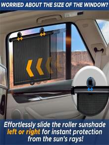 1 pieza Parasol retráctil para coche - Bloquea los rayos UV y oscurece las ventanas, mecanismo de deslizamiento suave, almacenamiento portátil, parasol retráctil resistente para coches, SUV, camiones, accesorio de viaje solo para vehículos estacionados - Retráctil - Ver 2