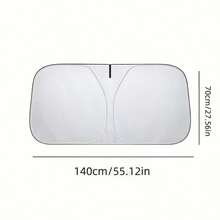 Car Sun Shade Windshield - Foldable Sun Car Window Shield 300T Coated Silver Cloth Reflective Polyester Material Blocks 99% UV Rays, Fits Most Windshields - 1PCS - View 7