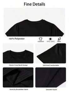 Camiseta de Verano para Mujeres con Estampado de Cabeza de Medusa y Perseus, Cuello Redondo, Manga Corta, Simple, Casual, Diario, Negra, Talla Grande - Negro - Ver 2