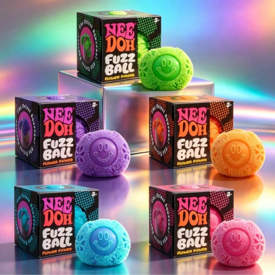 NEED0H Fuzz Ball Squeeze Toy Soft Fluffy Flower Power Portable Stress Relief Relieves Anxiety Fidget Toy For Office Home Gift - 彩色 - 查看 1