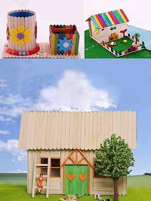 DIY 冰棒棒 (每包 50/100/200 支)、天然木製冰棒棒、藝術冰淇淋蛋糕 DIY、製作有趣的兒童禮物、木製冰棒棒 - 蛋糕裝飾棒 - 自製冷凍甜點棒 - 完美選擇 - 彩色 - 查看 7