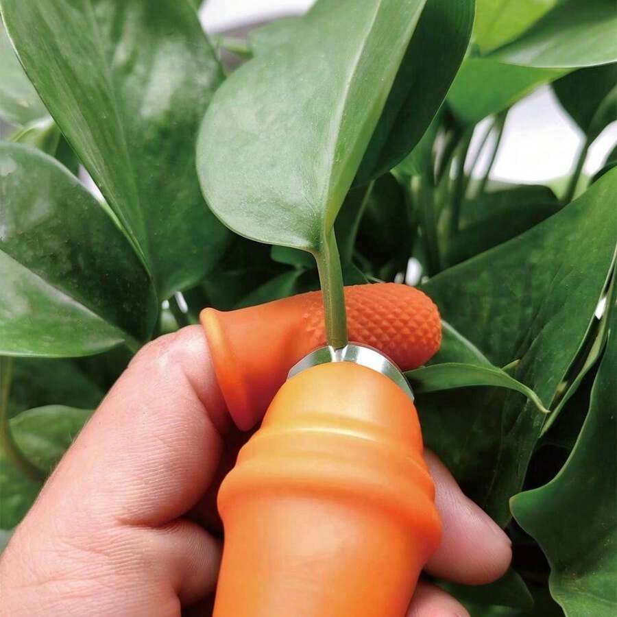 6件組矽膠拇指刀，可用於採收、種植與修剪蔬菜水果。這是一款專為採收蔬菜葉設計的矽膠手套，非常適合園藝與廚房使用。