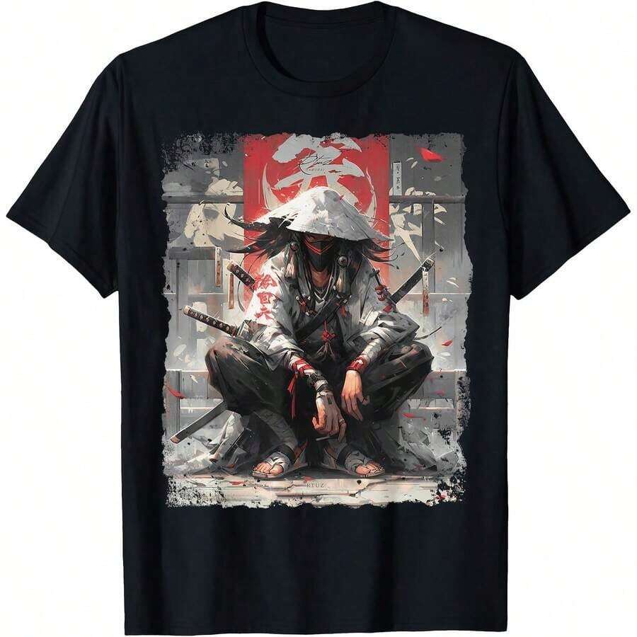 1 Piece Ramen Noodles Cat T-Shirt An Y2K Kawa Retro Cats Manga Anime For All Seasons, 100% Pure Cotton, One-Sided Print, Round Neck, Short Sleeve, Unisex, Base Layer, 180g, 100% Cotton, Designs Are Fully Printed. Unisex. - 顏色 2 - 查看 1