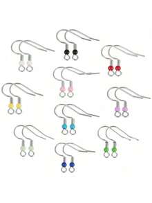 50 buah Kait Anting/Kawat Anting Warna Permen dari Baja Tahan Karat untuk Aksesoris Pembuatan Perhiasan Anting DIY - Anting buatan sendiri - View 1