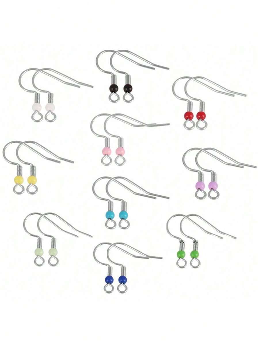 50 buah Kait Anting/Kawat Anting Warna Permen dari Baja Tahan Karat untuk Aksesoris Pembuatan Perhiasan Anting DIY - Anting buatan sendiri - View 1