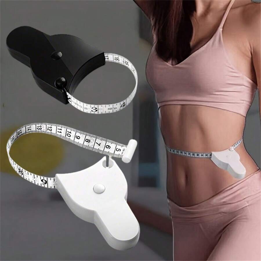 Fita Métrica Macia para Medição do Corpo, Cintura, Busto e Coxa - Fita Métrica Retrátil de Fitness, Material Plástico, Adequada para Uso Doméstico e Academia