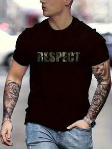 Camiseta estampada para hombre, 180G en total - Negro - Ver 7
