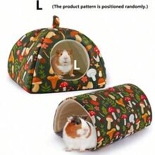 2pcs Hamster Hiding Nest, Washable Rabbit Bed With Hamster Tunnel, Hamster Toy Bed, Rabbit Hiding Cage Accessories, Suitable For Hamsters, Ferrets, Rabbits - C-Green - View 12