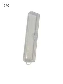 1 pieza Soporte para brochas de maquillaje/Caja de almacenamiento para cepillo de dientes y pasta de dientes, organizador portátil a prueba de polvo para rubor, sombra de ojos y lápiz de cejas para viajes - transparente - Ver 7