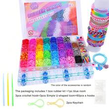 2650pcs Rainbow Silicone Rubber Band Handmade Set, DIY Bracelet Making Design, Includes Letter Charms, Creative Gift For Teenagers - Bead Kit - View 8