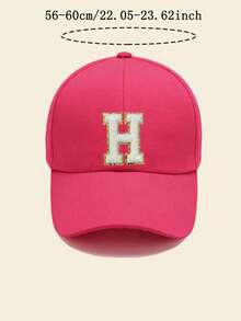 1pc Kids 26 Letters Pattern Baseball Cap, Toddler Boys & Girls Sun Protection Hat, Suitable For Outdoor Daily Wear, Provides UV Protection - Hot Pink - View 6
