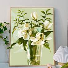 16"X20" 花卉風景數位油畫套裝，適合成人與初學者，DIY 壓克力顏料組，居家裝飾手工藝，教師節、生日、父親節、聖誕節、母親節、情人節理想禮物 - 花油畫 - 查看 6