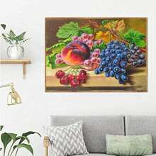 5D Diamond Painting Kit - "Dining Table With Fruits", Full Round Diamond Painting, Home Decor Handcraft Gift - View 4