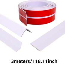 1 Peça Protetor de Canto Plástico Branco Autoadesivo de 4cm x 2m, Protetor de Borda de Porta, Tampo de Mesa e Móveis em PVC, Instalação Sem Cola - A - Visão 14