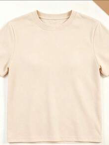 | 1 Women's 100% Breathable Cotton T-Shirt | Coffee Lover Graphic Tee For Women - Cute Espresso Machine Design With Coffee Lover Club Text - Soft Everyday T-Shirt For Coffee Enthusiasts - White Crew Neck Top For Casual Outfits And Cafe Visits, Coffee Bar Accessories, Comfortable Fit, Loungewear, Fun Print, Breathable Material, Short Sleeve T-Shirt, Women - Ideal For Summer 100% Cotton - 杏 - 查看 2
