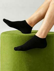 10 Pairs Unisex Soft & Comfortable Short Socks, Suitable For Daily Wear And Sports - Black and White - View 5