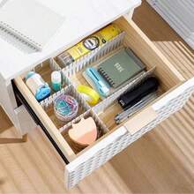 8/4/1pc Adjustable Drawer Divider Plastic Partition, Free Combination Drawer Storage, Cuttable Drawer Organizer, For Home Storage Organization - Multicolor - View 8