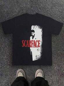Tee-shirt en coton pur épais à imprimé numérique décontracté inspiré d'une affiche de film, unisexe. 1 pièce, vêtements d'été pour hommes, chemises de créateur pour hommes, t-shirt à imprimé, vêtements d'été, hauts d'été, cadeau pour la fête des pères, 100% coton, t-shirt imprimé pour hommes et femmes, vêtement d'été pour homme, t-shirt homme en coton - Noir - Voir 7