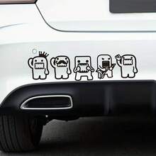 Funny Reflective Car Sticker Car Side Window Rear Windshield Decorative Waterproof Sticker Electric Motorcycle Notebook Sticker - 1 SET - View 1