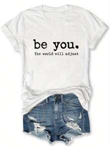 Camiseta de manga corta con estampado de letras - Blanco - Ver 6