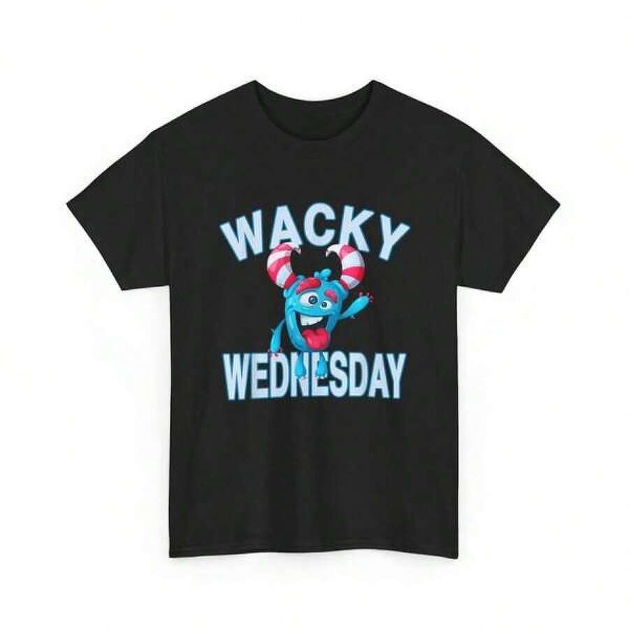 Wacky Wednesday T-shirt, Spirit Week Challenge Day T-shirt, damtoppar, damkläder, damsommarklänning, damavslappnad sommar-t-shirt, damtoppar, damkläder, damsommarklänning, damavslappnad sommar-t-shirt. - Svart - Visa 1