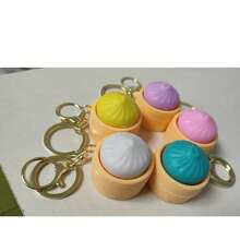 1pc Steamed Bun Shaped Keychain, Cute Personalized Small Gift, Suitable As Stress Relief Squeeze Toy, Birthday Gift, Party Favor - one-size - View 13