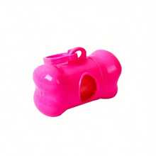 1 pièce Distributeur de sacs à déchets pour animaux de compagnie haut de gamme, support portable pour sacs à déchets d'animaux, fournitures de nettoyage - Rose bonbon - Voir 4