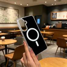 磁吸充電手機殼 適用於 Galaxy A57 A37 A17 A07 A56 A36 A26 A16 A06 A15 A35 A55 S25 FE S26 Ultra S25 Ultra 透明壓克力薄型保護殼 - 黑色 - 查看 2