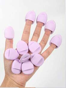 30/10pcs Mini Reusable Makeup Sponges, Makeup Powder Puffs, Face Makeup Tools Set, Round Shaped Setting Powder Puff, Makeup Accessories, Dry & Wet Use Blush Puff, BB Cream Puff, Loose Powder Puff, Beauty Sponges For Foundation, Powder, Lotion - Purple - View 3