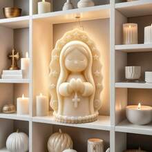 1pc Prayer Angel Mold, Multipurpose Reusable And Easy Demold | Candle Making Mold, Suitable For Epoxy Resin And Clay Crafts As Baptism Gifts - White - View 2